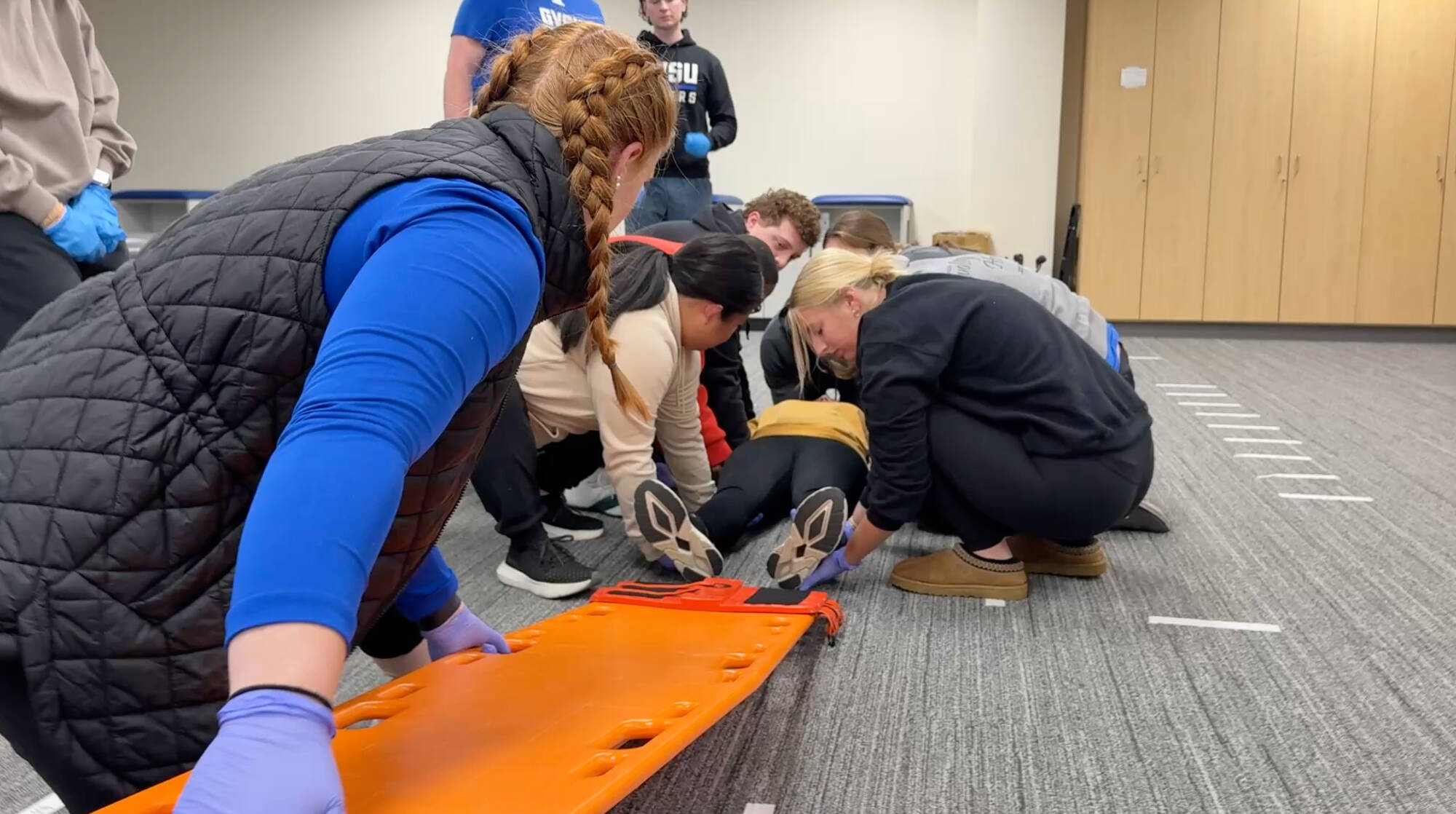Students Spine Boarding